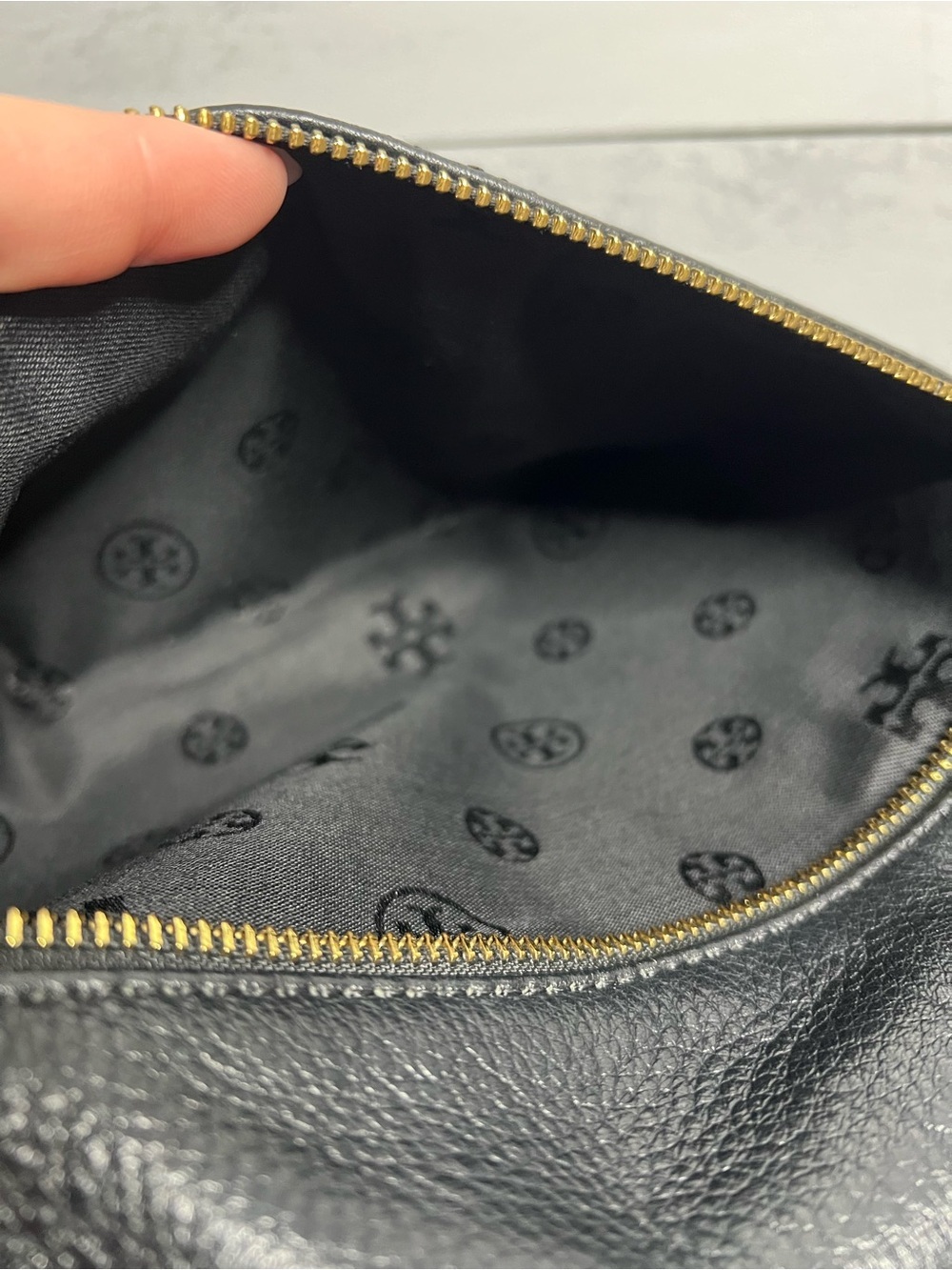 Tory Burch Black Leather Fold-Over Crossbody - Picture 3 of 6